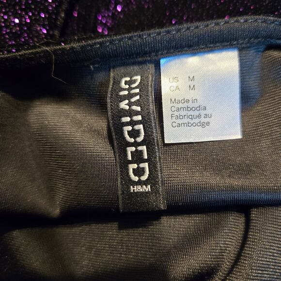 Divided Purple Sparkle Medium Women's Top Shirt Long Sleeves Misses Size 8 10 - Picture 3 of 6